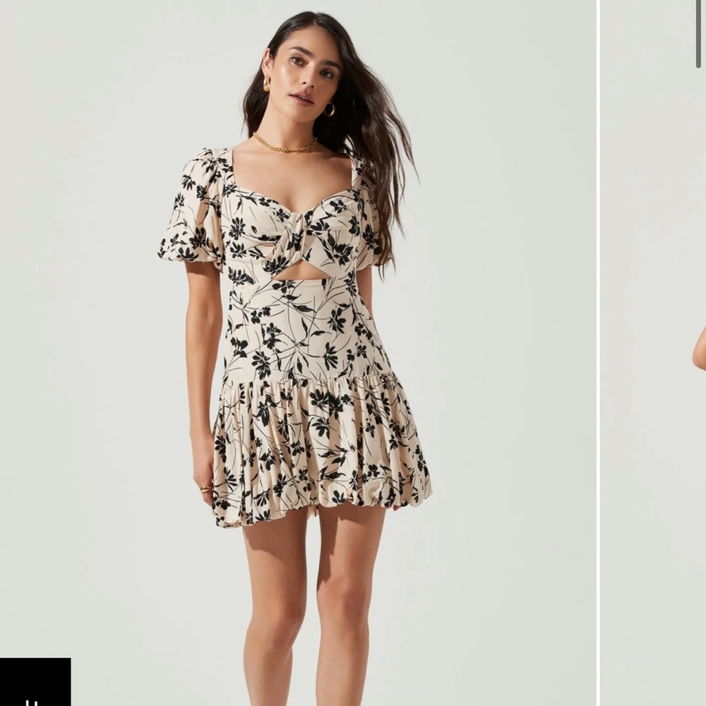 NWT Siyah Floral Cutout Puff Sleeve Mini Dress ASTR the label